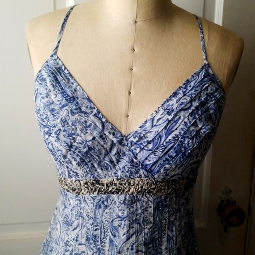 Maxazria Collection Cotton/Silk Sexy Beach Vacation Chic light chambray dress - Picture 3 of 8